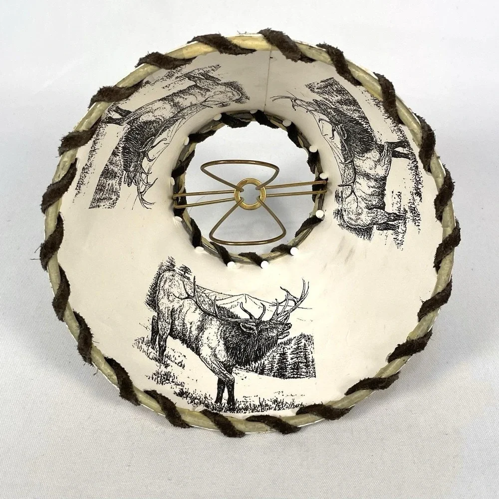 Vintage‎ Elk Silhouette Clip-On Lampshade 4.5